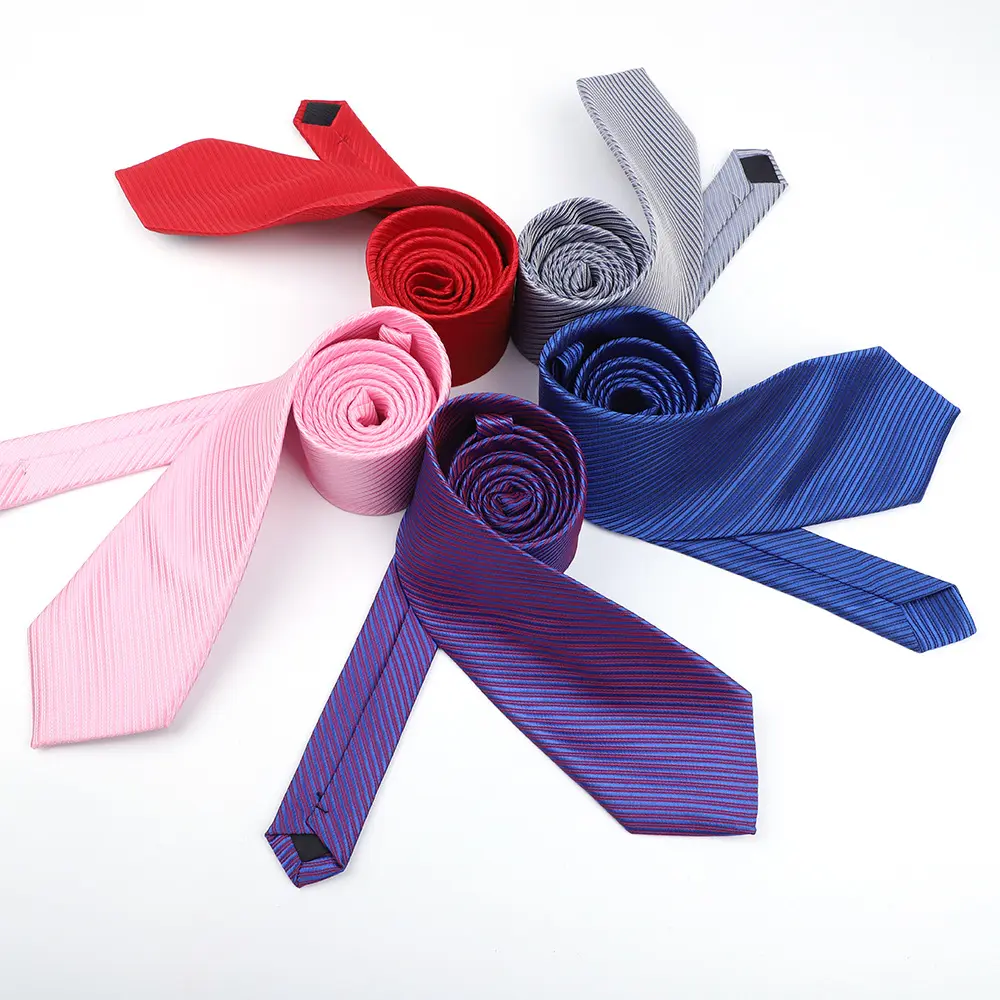 Classic custom brand oem cheap red navy necktie multi color micro fiber 100% poliestere plain silky business cravatta nera da uomo
