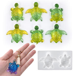 YS personnalisé bricolage cristal goutte colle résine époxy tortue rapatrié Marine porte-clés miroir Silicone moules porte-clés en plastique faisant des outils - Product Image 4