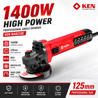 Meuleuse d'angle sans balais KEN BA9210E 1400W 125mm à vitesse variable, outil de découpe et de meulage électrique