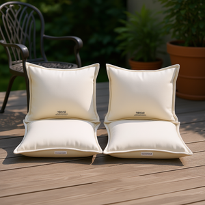 Cuscini per Sedie da Esterno Bianco Crema 15.7x15.7x2.8 in Tessuto Oxford Rimovibili Lavabili per Tutte le Stagioni - Product Image 2