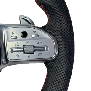 Volante de Fibra de Carbono para <span class=keywords><strong>Mercedes</strong></span> Benz C200 C300 E200 E300 GLC CLS, Cuero Perforado Personalizado, <span class=keywords><strong>Precio</strong></span> al por Mayor - Product Image 3