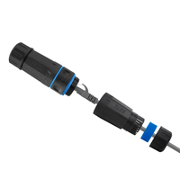Konektor Ethernet RJ45 CAT6/CAT6A Tahan Air IP68, Adaptor Ekstensi Kabel LAN Lurus untuk Penggunaan Luar Ruangan