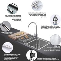 Grifo de Cocina Moderno de Acero Inoxidable 304, Sin Plomo, con Purificador de Agua, Cartucho Cerámico, Acabado Cepillado, para Sistema de Filtración RO