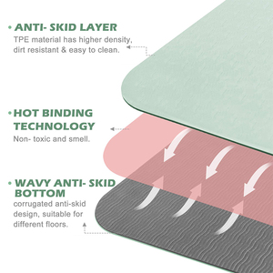 Tùy chỉnh TPE tập thể dục phòng tập thể dục và Pilates Thảm hai màu hai lớp thêm dày thảm Tự Nhiên Pu cao su có thể giặt Yoga <span class=keywords><strong>Mat</strong></span> - Product Image 6