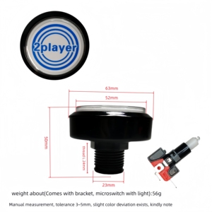 Bouton de machine d'arcade pour jeux vidéo, modèle Team NO.1, accessoire de commutation, pour simulateur de tir, aventure, <span class=keywords><strong>pirates</strong></span>, démarrage, à monnayeur, version anglaise - Product Image 4