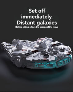 Jouet en vente chaude, kit de construction de vaisseau spatial Millennium Falcon Starfighter de 1340 pièces, série compatible avec l'éclairage, blocs de construction DIY - Product Image 2