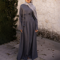 Robe élégante pour femmes musulmanes 2026, avec appliques florales 3D, taille à nouer, Abaya modeste, vêtement islamique long, couleur personnalisée, fabricant