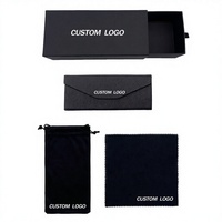 Finewell FWcase – Coffret de luxe semi-rigide en PU avec logo personnalisé pour lunettes de soleil et de vue – Sac d'emballage noir populaire pour lunettes