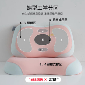 HONGCHANG Butterfly Zero-Pressure <b>Pillow</b> <b>Memory</b> Foam Air-Permeable For Adults Students Home Use - Product Image 2