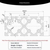 Profilé en aluminium à rainure en T de qualité industrielle norme européenne 80160 pour machine CNC et équipement d'automatisation industrielle