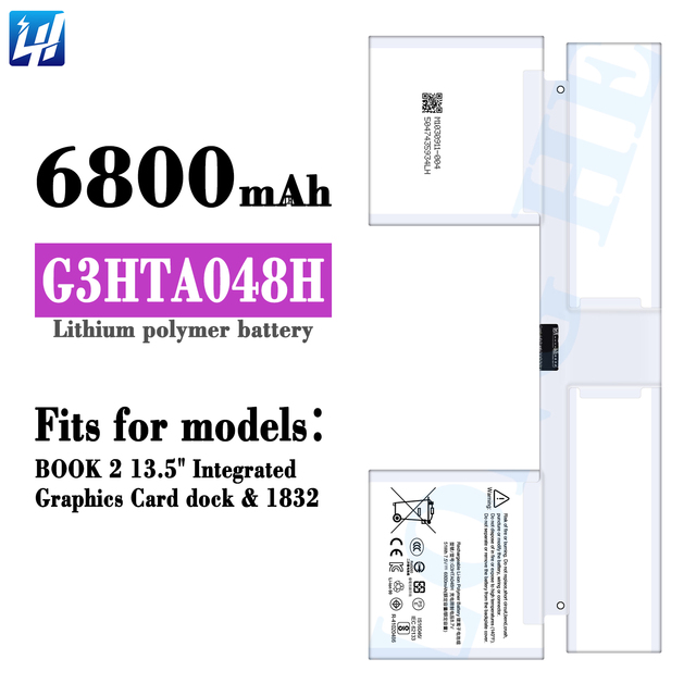 6800mah G3HTA048H 7.5V 9New Battery Replacement for Microsoft BOOK 2 13.5" Integrated Graphics Card Dock/1832