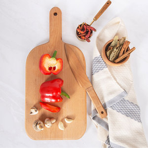 Planche à découper rectangulaire en bois artisanale de qualité supérieure avec poignée, 50 x 23 cm, vente en gros - Product Image 5