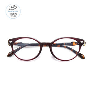 Montures de lunettes rondes Y6610 TR anti-lumière bleue, monture complète unisexe, verres en acrylique 49-20-145 - Product Image 1