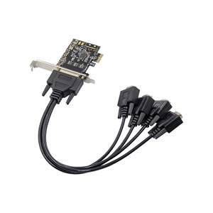 Wintek 4-Port <span class=keywords><strong>PCI</strong></span>-E X1 đến 4x RS232 DB9 COM Port I/O Chipset ax99100 Thẻ điều khiển nối tiếp - Product Image 2