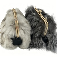 Sacs de soirée en peluche douce pour femmes élégantes fourrure de renard dîner fête pochette chaîne bandoulière hiver chaud luxe sacs à main de créateur