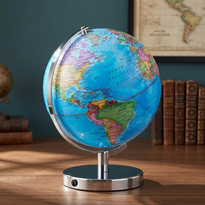 Traditional Desktop <b>Globe</b> 13-Inch Rotating World Map Educational Use Metal Base for Kids and Home Decor - Product Image 2