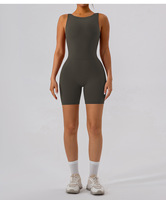 Combinaison de yoga une pièce à séchage rapide pour femmes, combinaison de sport dos évidé pour filles avec effet push-up, justaucorps de sport