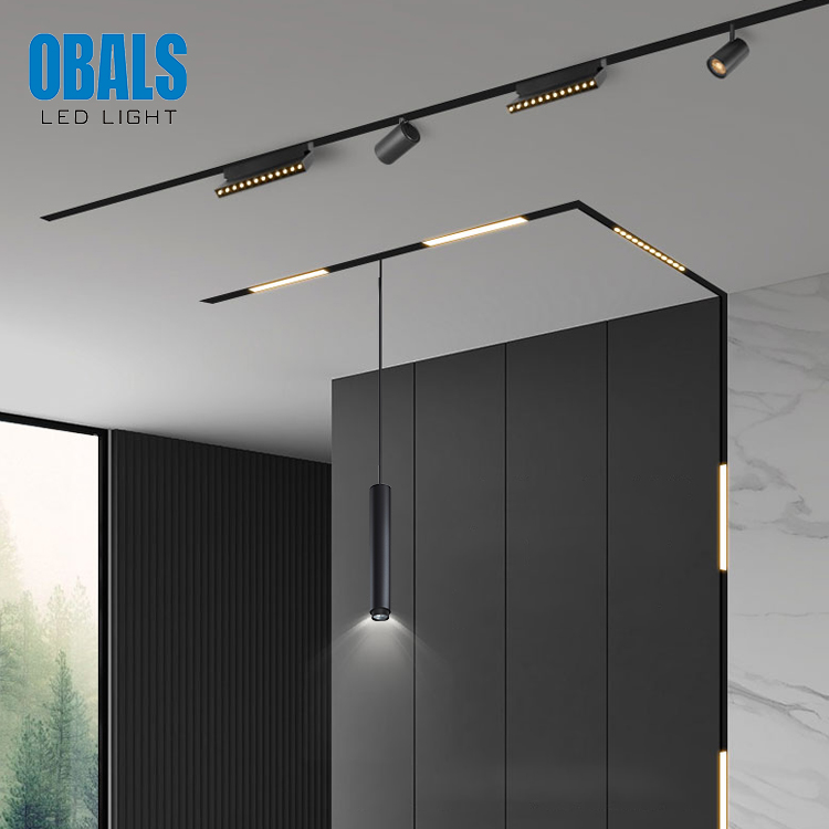 OBALS новый тренд 48 в линейный прожектор поверхность Встраиваемая подвесная Магнитная светодиодная трековая система освещения