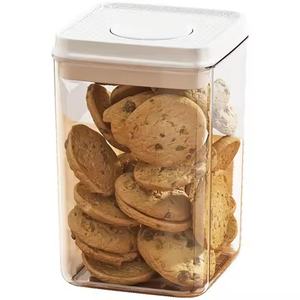 Carré en plastique moderne personnalisé boîte de rangement transparente étanche à l'humidité presse-Type Fresh-Keeper pour le grain de cuisine vente en gros - Product Image 3