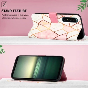 Étui portefeuille tendance en cuir PU avec porte-cartes et dragonne pour téléphones mobiles Sony <span class=keywords><strong>Xperia</strong></span> 1, 5, 10 IV, <span class=keywords><strong>1V</strong></span>, 10V, ACE III - Product Image 4