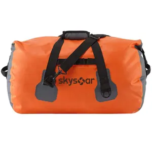 Supplier Men Black Roll Top Dry PVC Travel Bag Fashion 60L Large Outdoor Kayaking Surfing Waterproof Luggage Duffle Bag