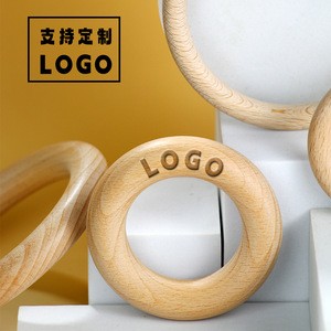 Fabricante de juguetes de dentición de madera natural, anillos de madera de haya, anillos colgantes de madera, anillos para cortinas, venta al por mayor. - Product Image 2