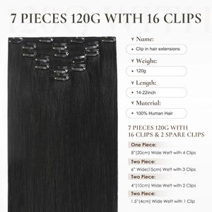 Extensions di <span class=keywords><strong>Capelli</strong></span> Umani Vergini Grezzi con Clip, 100% Allineati alle Cuticole, Lisci Naturali, Invisibili e Senza Cuciture, per Ingrosso - Product Image 2