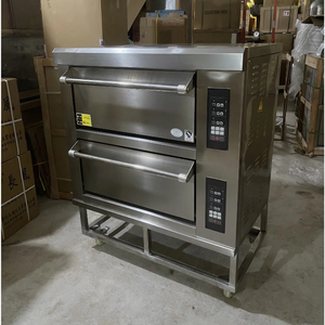 Lò nướng gas điều khiển bằng tay hai tầng thương mại mới với hệ thống đối lưu không khí nóng cho các tính năng tự động và màu nâu đồng nhất - Product Image 5