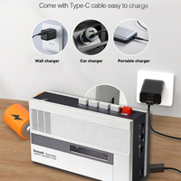 Lecteur de cassettes Walkman avec fonction d'enregistrement intégrée, compatible MP3, alimenté par piles et USB, pour une lecture rétro
