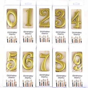 <span class=keywords><strong>Velas</strong></span> Numéricas Metálicas Doradas al por Mayor, Forma <span class=keywords><strong>de</strong></span> 0-9, Caja Individual, <span class=keywords><strong>Velas</strong></span> <span class=keywords><strong>de</strong></span> <span class=keywords><strong>Cumpleaños</strong></span> para Decoración <span class=keywords><strong>de</strong></span> Pasteles - Product Image 1