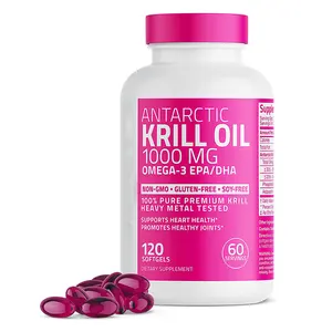 Suplemen Kesehatan Kapsul Merah Label Pribadi Omega 3 Krill Oil Softgel Krill Oil Softgel Krill Oil