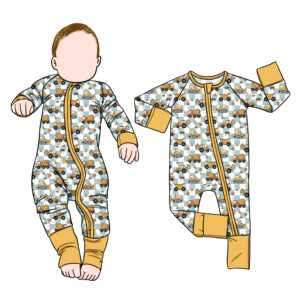 Pagliaccetto di bambù con stampe personalizzate traspiranti di alta qualità - Product Image 2