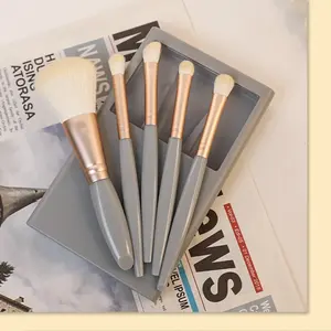 Beauty Travel Makeup Brush Shell Mirror Box Makeup Brushes 5pcs Face Eye Shadow Makeup Brush Tools Set
