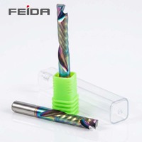 Fraise à un seul cannelure FEIDA pour routeur CNC, revêtement DLC, en acier au tungstène, pour découpe acrylique et PVC, fraise spirale 3.175/4/6mm