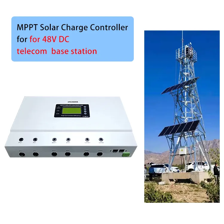 Ipandee toptan güneş paneli sistemi akıllı 4G 12V/24V/48V/96V Mppt Solar şarj regülatörü telekom projeleri için