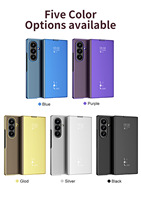 Funda de Cuero con Soporte Plegable y Espejo para Samsung Galaxy Z Fold8 Ultra, Carcasa Protectora Antigolpes con Textura de Fibra de Carbono PU