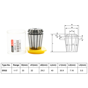 Pinces ER32 <span class=keywords><strong>de</strong></span> 1 mm à 20 mm, jeu <span class=keywords><strong>de</strong></span> pinces <span class=keywords><strong>de</strong></span> haute <span class=keywords><strong>précision</strong></span> pour fraiseuse, tour, moteur <span class=keywords><strong>de</strong></span> broche 4,5 kW 6 kW utilisant une pince à ressort ER32 - Product Image 4