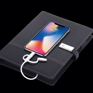 Libreta Inteligente de Cuero con Tapa Dura y Banco de Energía de 8000mAh con Memoria USB de 8GB y Cierre Magnético para Regalo Promocional, Entrega Rápida - Product Image 1