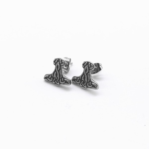 Pendientes de Acero Inoxidable 316L Hipoalergénicos, Estilo Vikingo Mjolnir, Nudo Celta, Vintage, Gótico, Punk, Joyería Nórdica, Regalo para Hombre - Product Image 3