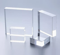 Support carré personnalisable en acrylique transparent pour présentoir, base en cristal, cadre décoratif