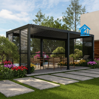 Pergola en aluminium Sweet Home, auvent extérieur motorisé à lames orientables, toit rétractable, gazebo, pavillon, imperméable, 1 ensemble, style antique