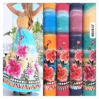 גבוהה באיכות סביר פוליאסטר צמחים ועלים הדפסת עיצוב נוחות טרופי גדול פרח מודפס בד עבור שמלה