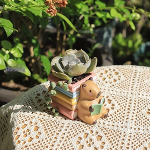 Maceta Creativa con Forma de Capibara de Dibujos Animados, Maceta Ecológica para Suculentas, Decoración Divertida para Escritorio, Jardín y Paisajismo - Product Image 3