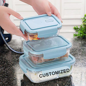 Contenedores de <span class=keywords><strong>almuerzo</strong></span> de vidrio sellados de gran tamaño personalizables, tapa con clip, multifunción <span class=keywords><strong>para</strong></span> microondas <span class=keywords><strong>para</strong></span> almacenamiento de alimentos en la escuela - Product Image 4