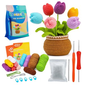Vente en gros DIY Kit de crochet pour débutants Jouets de <span class=keywords><strong>couture</strong></span> et de tissage avec tutoriels pour succulentes de cactus simulées pour tricot de pots de plantes - Product Image 5