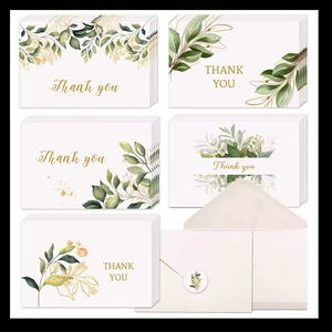 Venta al por mayor bajo MOQ logotipo personalizado impreso a todo color diseño gracias postales promoción negocios gracias tarjetas - Product Image 4