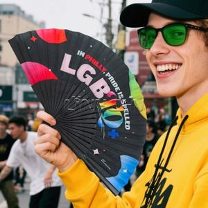 Ventilateur à main pliant en bambou en bois Logo personnalisé pour ventilateur de mariage Rave Party Folk Art espagnol ventilateurs à main - Product Image 4