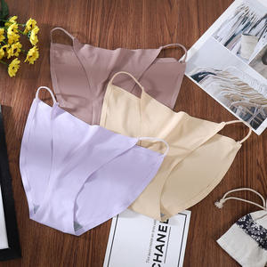 FINETOO, nuevas bragas de seda helada para mujer, bragas sin costuras para niñas, ropa interior cómoda de Color sólido, <span class=keywords><strong>calzoncillos</strong></span> suaves para mujer - Product Image 3