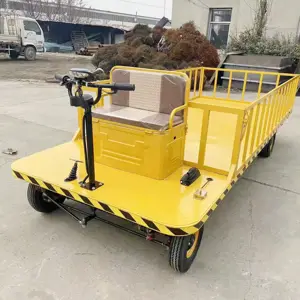 4 Wheel Flat Car Small Flat Car Top Sale High Quality Welcomed Electric Flat Transfer Car Unique Structural Design Logistics