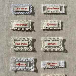 New Style <b>Iron</b>-<b>On</b> Custom Design Red English Letter Lace Embroidery <b>Fabric</b> Patch Customizable Small-Batch 7-Day Sample Lead - Product Image 1